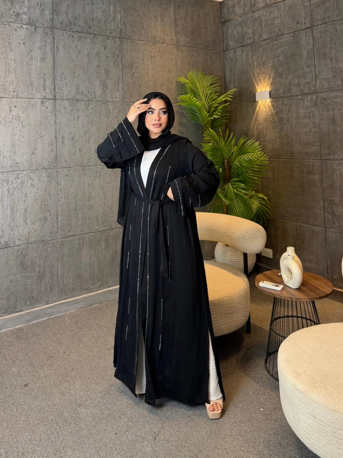 Silk open abaya