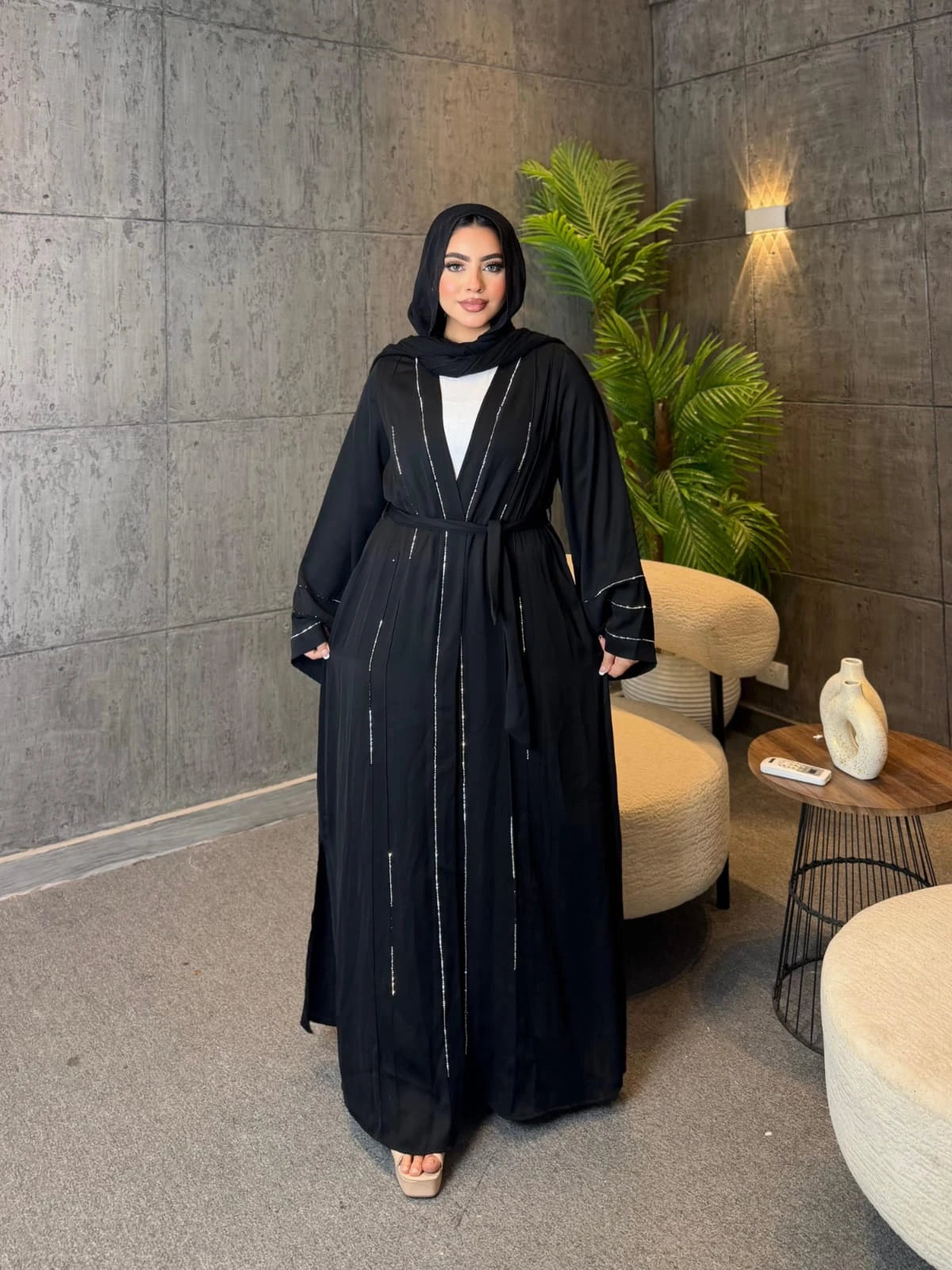 Silk open abaya