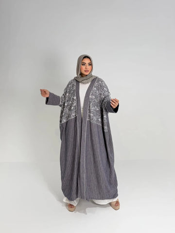 Embroidered long cardigan