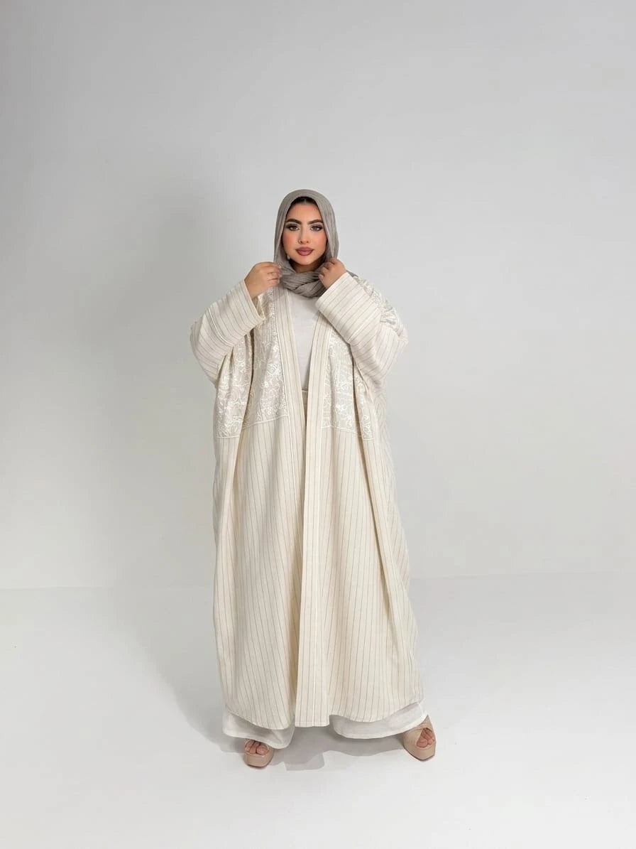 Embroidered long cardigan