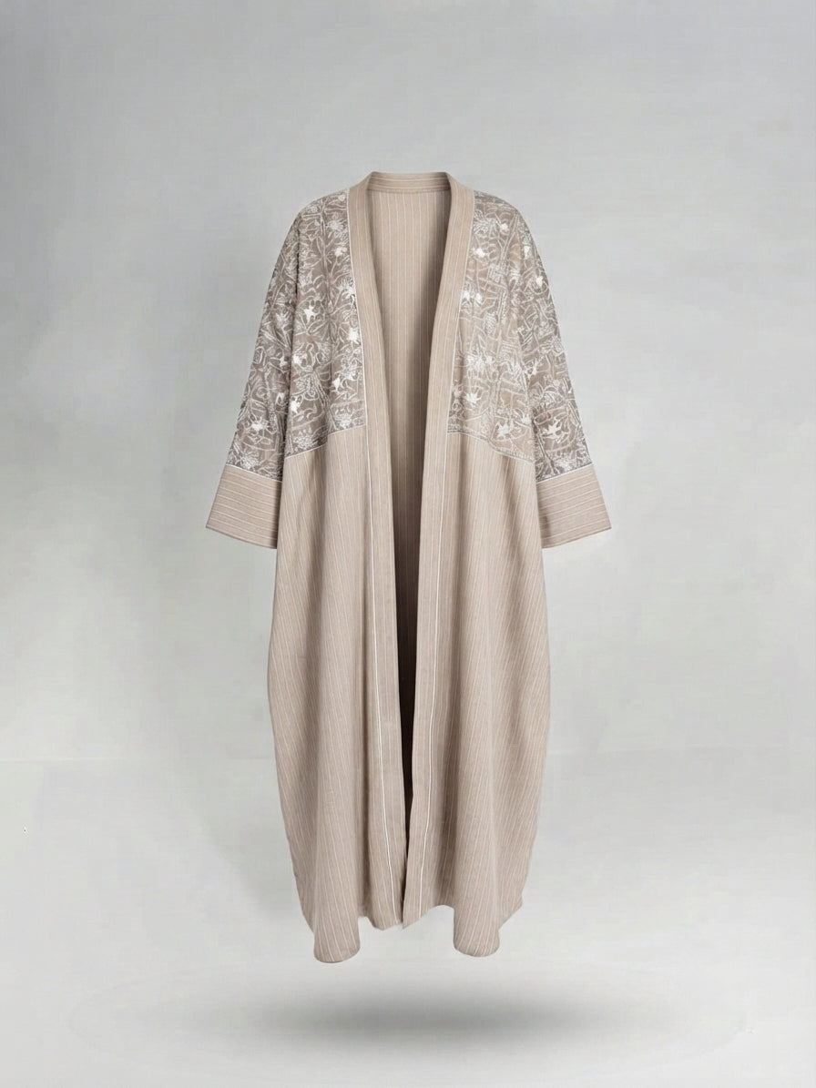 Embroidered long cardigan