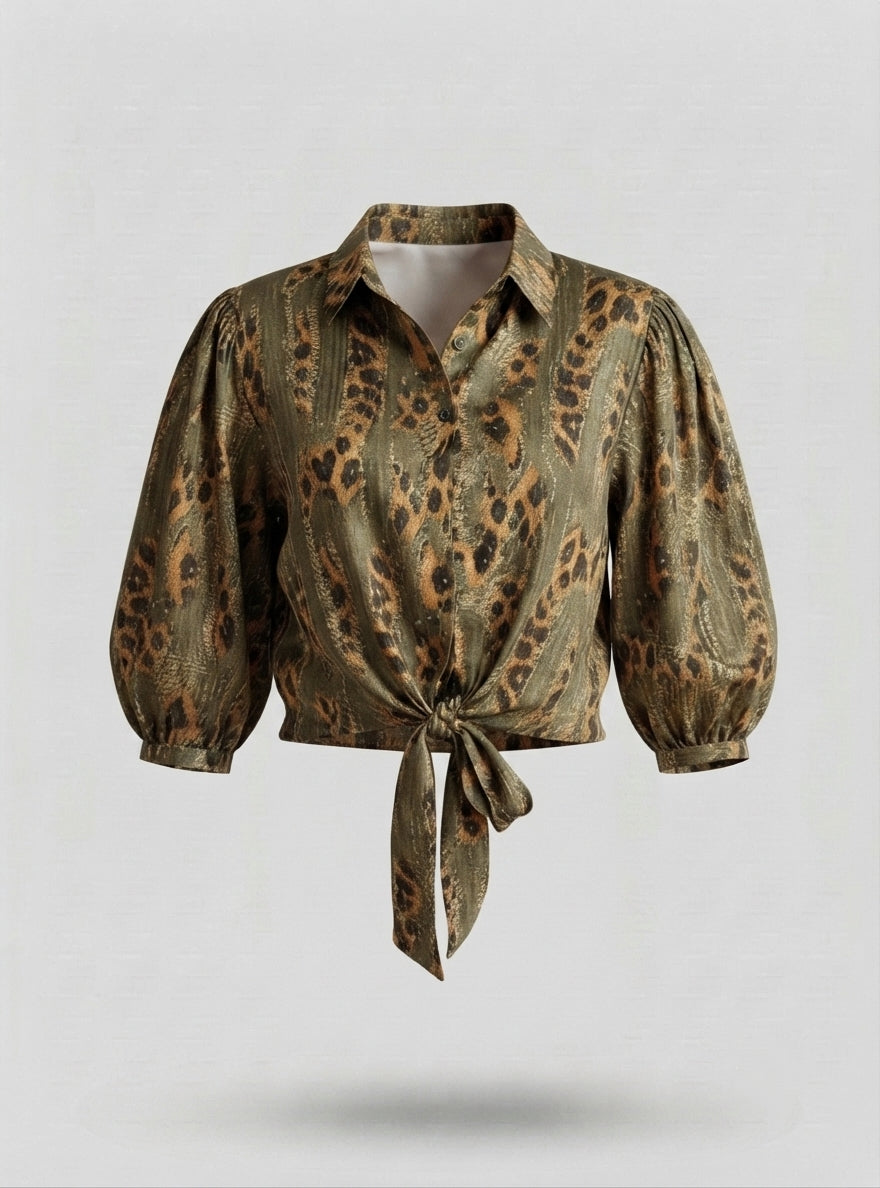 Elegant short satin blouse