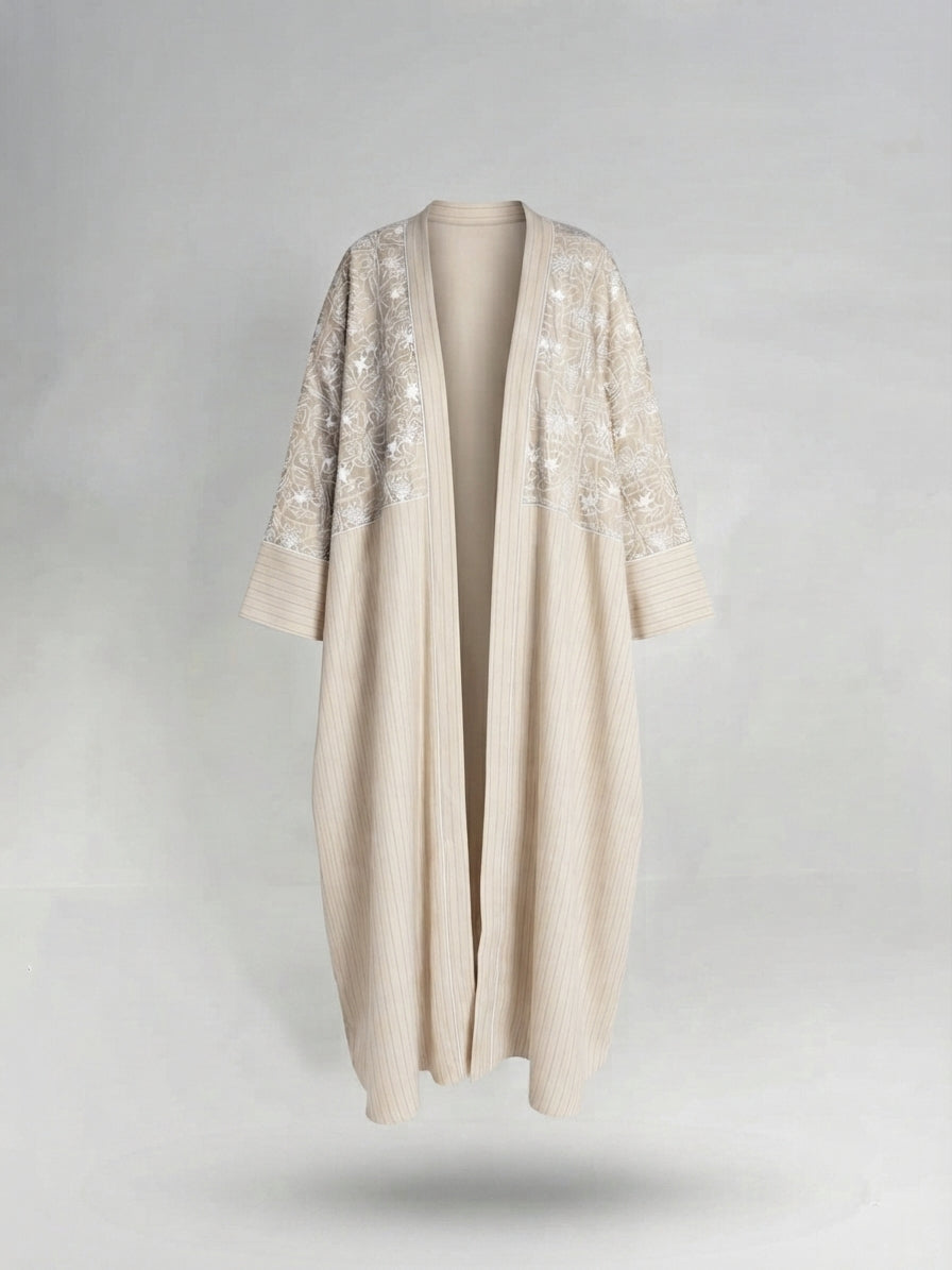 Embroidered long cardigan