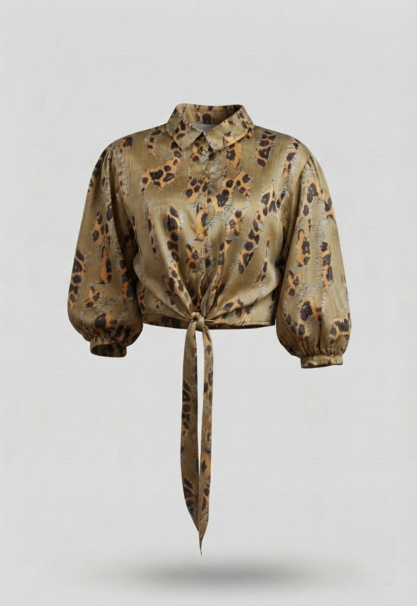 Elegant short satin blouse